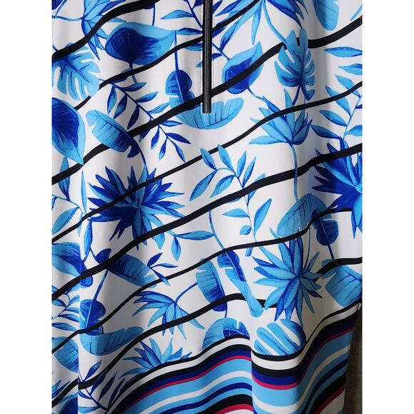 TAIL Women's Sleeveless Blue Tropical Active Golf Top SZ S - Picture 5 of 7